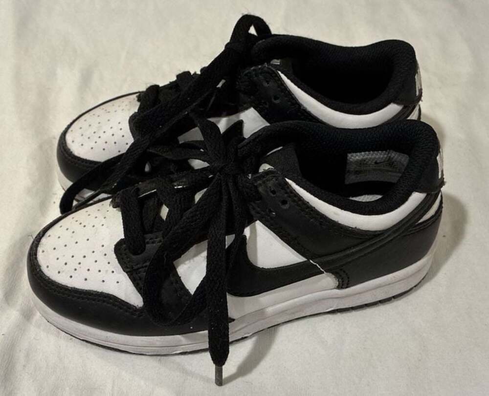 Nike Dunk Low Retro Panda Black White Preschool Kids Shoes CW1588-100 Size 11C